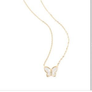 NIB J Bloom gold butterfly necklace
